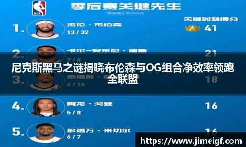 尼克斯黑马之谜揭晓布伦森与OG组合净效率领跑全联盟